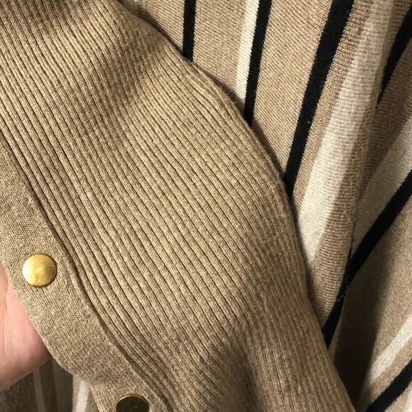 RXB Black Cream Tan Striped Oversized Sweater Size XL - Picture 6 of 16